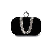 CORIOS Bolsa de Noche para Mujer Diamantes de Imitación Clutch Terciopelo Bolsa de Noche Bolsos Bandolera Bolso de Boda Elegante Bolso de Hombro para Fiesta de Graduación Boda Banquete Negro