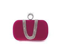 CORIOS Bolsa de Noche para Mujer Diamantes de Imitación Clutch Terciopelo Bolsa de Noche Bolsos Bandolera Bolso de Boda Elegante Bolso de Hombro para Fiesta de Graduación Boda Banquete Rosa
