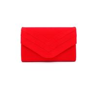CORIOS Bolsa de Noche para Mujer Terciopelo Clutch Bolso de Fiesta Bolso de Mano con Cadena Bolso de Boda Elegante Bolso de Hombro Retro Bolso Bandolera para Fiesta de Graduación Banquete Rojo