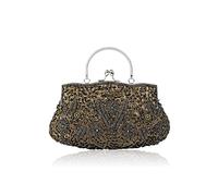 CORIOS Bolsa de Noche para Mujer Vintage Floral con Cuentas Clutch Embrague de Lentejuelas Bolsos de Fiesta Bolso de Boda Elegante Bolso de Hombro para Lujoso Fiesta de Graduación Banquete Verde