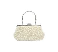 CORIOS Bolsa de Noche Perlas para Mujer Bolso de Fiesta Pequeña Retro Clutch Bolso de Boda Lujoso Bolsos de Embrague con Correas de Cadena Elegante Bolso de Hombro Beige