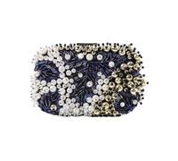 CORIOS Bolsa de Noche Perlas para Mujer Bolso de Fiesta Pequeña Retro Clutch Elegante Bolso de Hombro Bolso de Boda Bolsos de Embrague con Correas de Cadena Lujoso Vintage Bolsos Bandolera Azul