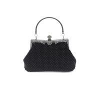 CORIOS Bolsa de Noche Perlas para Mujer Diamantes de Imitación Clutch Bolso de Fiesta Bolso de Cristal Pequeña Bolsos de Embrague con Correas de Cadena Bolso de Boda Elegante Bolso de Hombro Negro