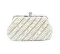 CORIOS Bolsa de Noche Perlas para Mujer Diamantes de Imitación Clutch Bolso de Fiesta Pequeña Bolso de Boda Bolso de Cristal Bolsos de Embrague con Correas de Cadena Elegante Bolso de Hombro Beige