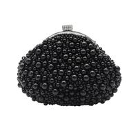 CORIOS Bolsa de Noche Perlas para Mujer Retro Clutch Bolso de Boda Bolso de Fiesta Pequeña Bolsos de Embrague con Correas de Cadena Elegante Bolso de Hombro Negro