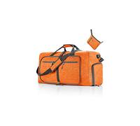 CORIOS Bolsa de Viaje Mujeres/Hombres 65L Plegable Bolsa de Fitness Ligera Bolsa Deportivas de Gimnasio Bolsa de Natación con Compartimento Zapatos Gran Capacidad Bolsa de Mano Equipaje Naranja