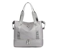 CORIOS Bolsa de Viaje para Hombres Mujeres Nylon Bolsa de Deporte Bolsa Deportiva con Compartimento Zapatos Bolsa de Hombro de Gimnasio para Viajes Vacaciones Fin de Semana Gimnasio Gris