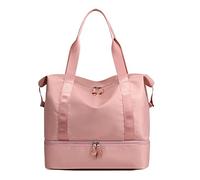 CORIOS Bolsa de Viaje para Hombres Mujeres Nylon Bolsa de Deporte Bolsa Deportiva con Compartimento Zapatos Bolsa de Hombro de Gimnasio para Viajes Vacaciones Fin de Semana Gimnasio Rosado