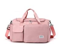 CORIOS Bolsa de Viaje para Hombres Mujeres Plegable Bolsa de Hombro de Gimnasio Nylon Bolsa Deportiva con Compartimento Zapatos Bolsa de Deporte para Viajes Vacaciones Fin de Semana Gimnasio Rosado