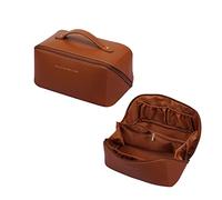 CORIOS Bolsas de Aseo para Mujeres Bolsa de Cosméticos Impermeable Neceser de Viaje Gran Capacidad Neceser de Aseo Maquillaje Organizador para Vacación Baño y Viajes Marrón