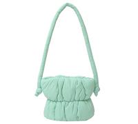 CORIOS Bolso Acolchada de Plumón Mujer Bolso de Hombro de Nailon Acolchado Bolso de Mano Esponjoso Pequeño Bolso Shopper Bolsa de Ocio Ligero Bolso Tote para Viajes Compras Citas Trabajo Verde Lago