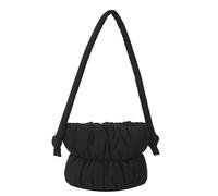CORIOS Bolso Acolchada de Plumón para Mujer Bolso de Hombro de Nailon Acolchado Bolso de Mano Esponjoso Pequeño Bolso Shopper Bolsa de Ocio Ligero Bolso Tote para Viajes Compras Citas Trabajo Negro