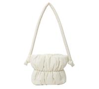 CORIOS Bolso Acolchada de Plumón para Mujer Bolso de Hombro de Nailon Acolchado Bolso de Mano Esponjoso Pequeño Bolso Shopper Bolsa de Ocio Ligero Bolso Tote para Viajes Compras Citas Trabajo Blanco