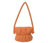 CORIOS Bolso Acolchada de Plumón para Mujer Bolso de Hombro de Nailon Acolchado Bolso de Mano Esponjoso Pequeño Bolso Shopper Bolsa de Ocio Ligero Bolso Tote para Viajes Compras Citas Trabajo Naranja