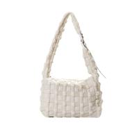 CORIOS Bolso Acolchada para Mujer Ligero Nylon Bolso de Hombro Bandolera Elegante Bolso de Mano Gran Capacidad Bolso Shopper Moda Tote para Trabajo Viajes Compras Blanco