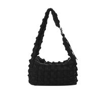 CORIOS Bolso Acolchada para Mujer Ligero Nylon Bolso de Hombro Bandolera Elegante Bolso de Mano Gran Capacidad Bolso Shopper Moda Tote para Trabajo Viajes Compras Negro