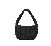 CORIOS Bolso Acolchada para Mujer Ligero Nylon Bolso de Hombro Elegante Bolso de Mano Gran Capacidad Bolso Shopper Moda Bolso Tote para Trabajo Viajes Compras Negro