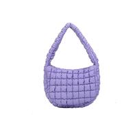 CORIOS Bolso Acolchada para Mujer Ligero Nylon Bolso de Hombro Elegante Bolso de Mano Gran Capacidad Bolso Shopper Moda Bolso Tote para Trabajo Viajes Compras Morado