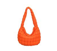 CORIOS Bolso Acolchada para Mujer Ligero Nylon Bolso de Hombro Elegante Bolso de Mano Gran Capacidad Bolso Shopper Moda Bolso Tote para Trabajo Viajes Compras Naranja
