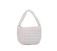 CORIOS Bolso Acolchada para Mujer Ligero Nylon Bolso de Hombro Elegante Bolso de Mano Gran Capacidad Bolso Shopper Moda Bolso Tote para Trabajo Viajes Compras Blanco