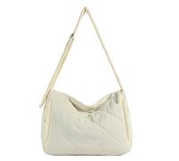 CORIOS Bolso Acolchada para Mujer Nylon Bolso Bandolera Ligero Bolso de Hombro Elegante Bolso de Mano Gran Capacidad Bolso Shopper Bolsa de Ocio Moda Bolso Tote para Trabajo Viajes Compras Beige