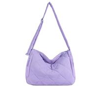CORIOS Bolso Acolchada para Mujer Nylon Bolso Bandolera Ligero Bolso de Hombro Elegante Bolso de Mano Gran Capacidad Bolso Shopper Bolsa de Ocio Moda Bolso Tote para Trabajo Viajes Compras Morado