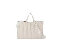 CORIOS Bolso Acolchado de Cuero PU Ligero para Mujer - Bandolera Gran Capacidad Shopper de Ocio para Moda Tote para Compras y Trabajo en Blanco