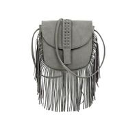 CORIOS Bolso Bandolera con Borlas Mujer Bolso de Hombro con Flecos y Diseño Trenzado Bolso Silla de Montar en Cuero PU Suave Bohemio Western Bolso de Mano Tote para Viajes Compras Trabajo Gris