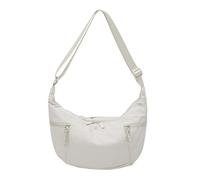 CORIOS Bolso Bandolera para Mujer Bolsas de Nailon Impermeable Bolso de Hombro Ligero Bolso de Mano Bolsa de Ocio Multifunción Bolsos Cruzados Trabajo Viajes Compras Citas Tote Blanco