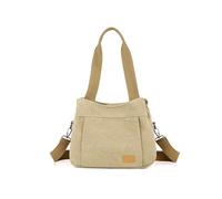 CORIOS Bolso Bandolera para Mujer Bolso de Mano de Lona Casual Bolso de Hombro Gran Capacidad Bolsa Shopper Bolsa de Ocio Multifuncional Bolso Tote para Citas Trabajo Viajes Compras Caqui