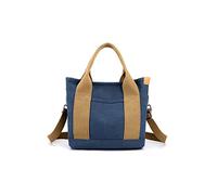CORIOS Bolso Bandolera para Mujer Bolso de Mano de Lona Pequeña Capacidad Bolsa Shopper Bolsa de Ociopara Casual Bolso Tote Multifuncional Bolso de Hombro para Citas Trabajo Viajes Compras Azul Oscuro