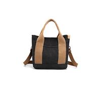 CORIOS Bolso Bandolera para Mujer Bolso de Mano de Lona Pequeña Capacidad Bolsa Shopper Bolsa de Ociopara Casual Bolso Tote Multifuncional Bolso de Hombro para Citas Trabajo Viajes Compras Negro