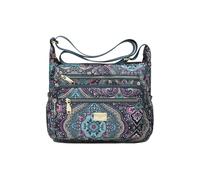 CORIOS Bolso de Bandolera para Mujer de Nailon Bolso de Hombro con Estampado Bohemio Ligero Bolso de Mano Estilo Boho Bolso Cruzado Retro Tote para Vacaciones Citas Viajes Compras Cola de Fénix Negra