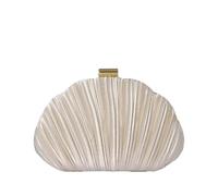CORIOS Bolso de Fiesta en Forma de Concha Mujer Clutch de Poliéster Brillante Bolsa de Noche Bolso de Boda Lujoso Elegante Bolso de Hombro Bandolera para Fiesta Graduación Banquete Boda Albaricoque