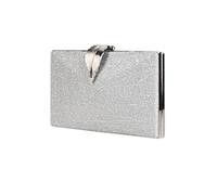 CORIOS Bolso de Fiesta para Mujer Bolsa de Noche Bolso de Mano Bolsa de Cadena Elegante Bolso de Hombro Bolso Bandolera para Fiesta de Graduación Banquete Boda Plata