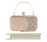 CORIOS Bolso de Fiesta para Mujer Bolsa de Noche Diamantes de Imitación Clutch Bolsos Bandolera Bolso de Hombro Bolsas de Mensajero para Fiesta de Graduación Banquete Boda Dorado