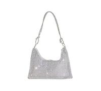 CORIOS Bolso de Fiesta para Mujer Bolsa de Noche Diamantes de Imitación Clutch Bolsos Bandolera Bolso de Hombro Elegante Bolsas de Mensajero para Fiesta de Graduación Boda Banquete Plata
