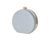 CORIOS Bolso de Fiesta para Mujer Bolsas de Embrague en Forma Redonda Cartera de Mano Bolso de Fiesta del Monedero Bolso de Hombro Bolso Bandolera para Fiesta de Graduación Boda Banquete Plata