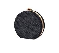 CORIOS Bolso de Fiesta para Mujer Bolsas de Embrague en Forma Redonda Cartera de Mano Bolso de Fiesta del Monedero Bolso de Hombro Bolso Bandolera para Fiesta de Graduación Boda Banquete Negro