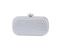 CORIOS Bolso de Fiesta para Mujer Clutch de Lentejuelas Diamantes de Imitación Bolsa de Noche Bolso de Cristal Bolso de Boda Pequeña Elegante Bolso de Hombro Lujoso Bolsos Bandolera Plata