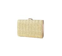 CORIOS Bolso de Fiesta para Mujer Clutch de Paja Bolso de Boda Bolso de Mano con Cadena Bolsa de Noche Elegante Bolso de Hombro Bolsos Bandolera para Banquete Fiesta de Graduación Camel