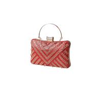 CORIOS Bolso de Fiesta para Mujer Diamantes de Imitación Clutch Bolso de Boda Elegante Bolsa de Noche Formal Bolsos Bandolera Bolso de Hombro Pequeña para Fiesta de Graduación Boda Banquete Rojo