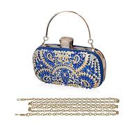 CORIOS Bolso de Fiesta Pequeña para Mujer Bolsa de Noche Diamantes de Imitación Clutch Bolso de Hombro Bolso de Boda Elegante Bolsos Bandolera para Fiesta de Graduación Banquete Boda Azul