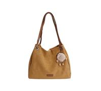 CORIOS Bolso de Hombro con Adorable Adorno de Pompón Bolso de Moda en PU Cuero para Mujeres Gran Capacidad Bolso de Bandolera Cruzado Negocios Viaje Oficina Trabajo Compras Tote Amarillo