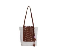 CORIOS Bolso de Hombro con Estilo Étnico para Mujeres Bolsos de Mano para Estilo Boho de Entalladuras Gran Capacidad Tote de Tela para Vacaciones Citas Compras Viajes Marrón