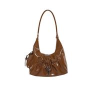 CORIOS Bolso de Hombro con Motivo de Cruz Bolso de Mano de PU Cuero para Mujer Capacidad Media Bolso Bajo el Brazo Moda Tote para Cotidiano Compras Viajes Trabajo Marrón