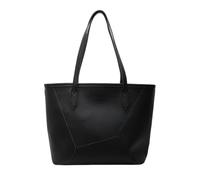 CORIOS Bolso de Hombro de Cuero PU para Mujer Bolso de Mano con Diseño de Patchwork Gran Capacidad Bolso de Trabajo Maletín Elegante Tote para Negocios Oficina Viaje Negro