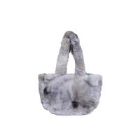 CORIOS Bolso de Hombro de Felpa para Mujer Bolso de Mano de Peluche Esponjoso Gran Capacidad Bolsa Shopper Elegante Moda Compras Trabajo Viajes Bolso Tote Gris
