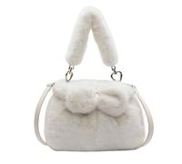 CORIOS Bolso de Hombro de Felpa para Mujer Bolso de Mano Esponjoso Bolso Tote de Peluche Pequeño Bolsa Shopper Retro Bonito Bolso Bandolera Compras Trabajo Viajes Bolso Messenger Beige