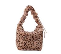 CORIOS Bolso de Hombro de Felpa para Mujer Estampado de Leopardo y Cebra Bolso de Mano Bolso Tote de Peluche Gran Capacidad Bolsa Shopper Elegante Bolso Bandolera Esponjoso Estampado Leopardo Caqui A